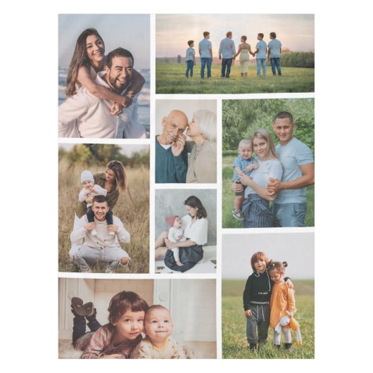 独自の8つのフォトコラージュを作成する テーブルクロス (正面)