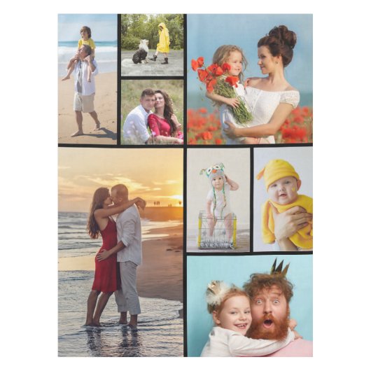 独自の8つのフォトコラージュを作成する テーブルクロス (正面)