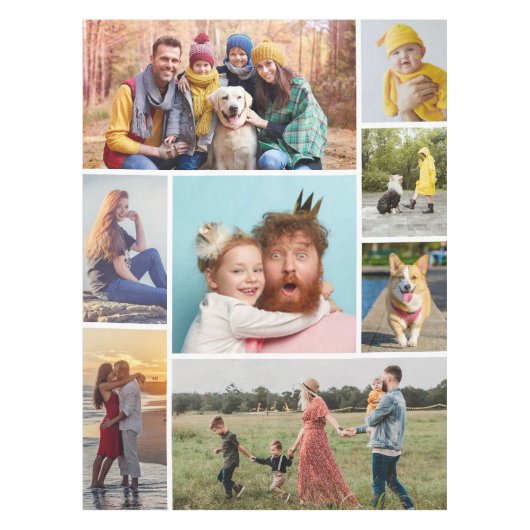 独自の8つのフォトコラージュを作成する テーブルクロス (正面)