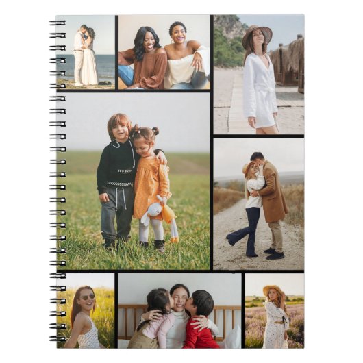 独自の8つのフォトコラージュを作成する ノートブック (正面)
