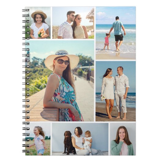 独自の8つのフォトコラージュを作成する ノートブック (正面)