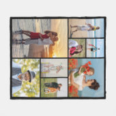 独自の8つのフォトコラージュを作成する フリースブランケット (正面(横))