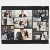 独自の8つのフォトコラージュを作成する フリースブランケット (正面(横))