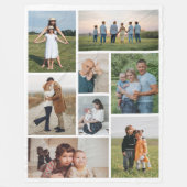 独自の8つのフォトコラージュを作成する フリースブランケット (正面)