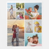 独自の8つのフォトコラージュを作成する フリースブランケット (正面)