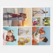 独自の8つのフォトコラージュを作成する フリースブランケット (正面(横))