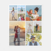 独自の8つのフォトコラージュを作成する フリースブランケット (正面)