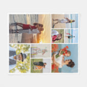 独自の8つのフォトコラージュを作成する フリースブランケット (正面(横))