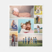 独自の8つのフォトコラージュを作成する フリースブランケット (正面)