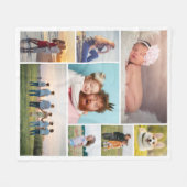 独自の8つのフォトコラージュを作成する フリースブランケット (正面(横))