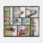 独自の8つのフォトコラージュを作成する フリースブランケット (正面(横))