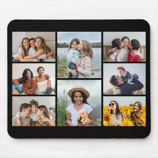 独自の8つのフォトコラージュを作成する マウスパッド (正面)