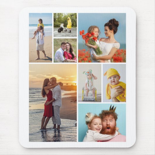 独自の8つのフォトコラージュを作成する マウスパッド (正面)