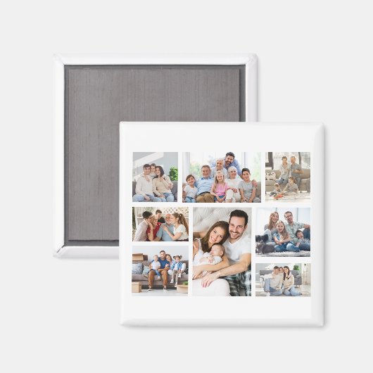 独自の8つのフォトコラージュを作成する マグネット (正面/裏面)