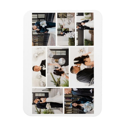 独自の8つのフォトコラージュを作成する マグネット (縦)