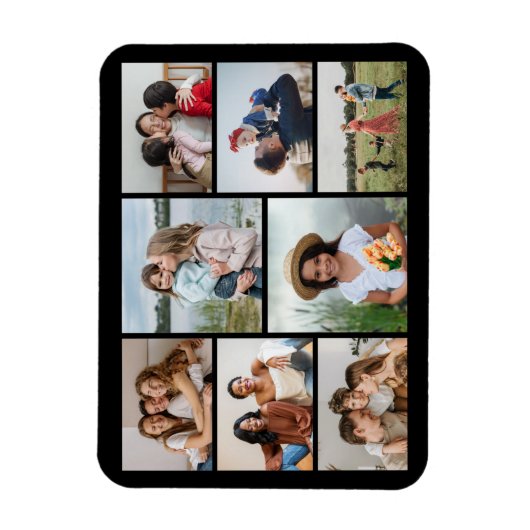 独自の8つのフォトコラージュを作成する マグネット (縦)