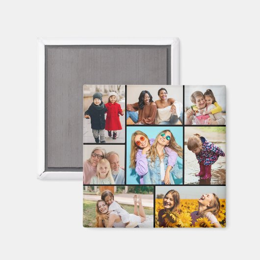 独自の8つのフォトコラージュを作成する マグネット (正面/裏面)
