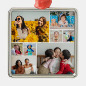独自の8つのフォトコラージュを作成する メタルオーナメント (正面)