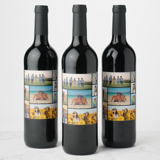 独自の8つのフォトコラージュを作成する ワインラベル (ボトル)