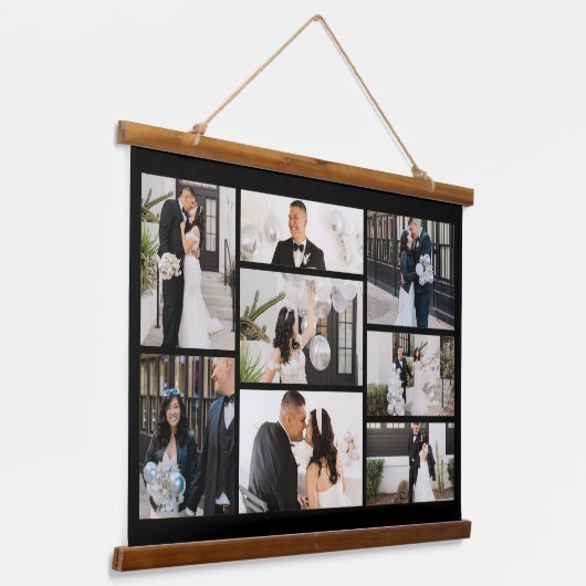 独自の8つのフォトコラージュを作成する 吊り下げ型タペストリー (傾斜あり)
