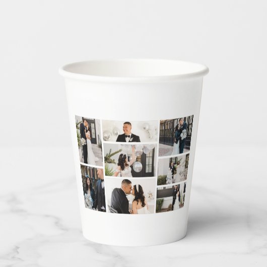 独自の8つのフォトコラージュを作成する 紙コップ (裏面)
