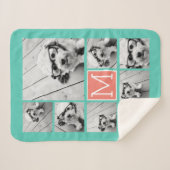 独自の8つのフォトコラージュを追加 – カラーを編集できる シェルパブランケット (正面(横))