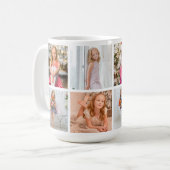 独自の8つのフォトコラージュを追加 コーヒーマグカップ (正面左)