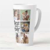 独自の8つのフォトコラージュ最高のパパを作成 カフェラテマグ (右アングル)