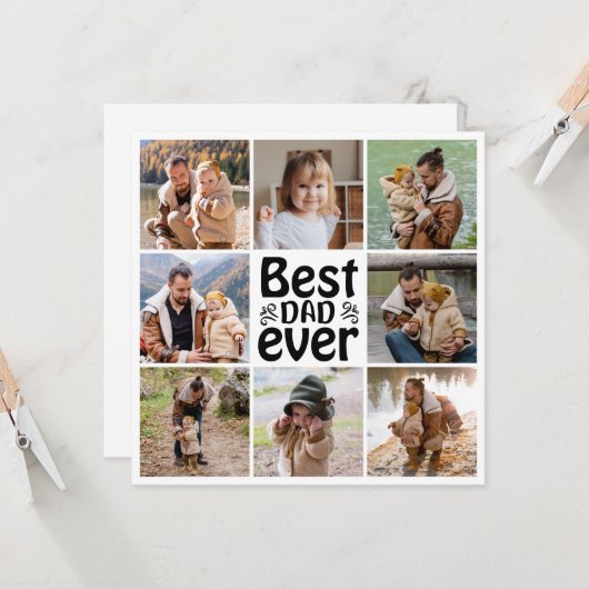 独自の8つのフォトコラージュ最高のパパを作成 カード (正面/裏面インサイチュ)