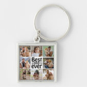 独自の8つのフォトコラージュ最高のパパを作成 キーホルダー (正面)