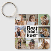独自の8つのフォトコラージュ最高のパパを作成 キーホルダー (正面)