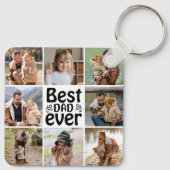 独自の8つのフォトコラージュ最高のパパを作成 キーホルダー (裏面)