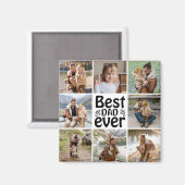 独自の8つのフォトコラージュ最高のパパを作成 マグネット (正面/裏面)