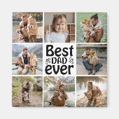 独自の8つのフォトコラージュ最高のパパを作成 マグネット (正面)