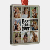 独自の8つのフォトコラージュ最高のパパを作成 メタルオーナメント (右)