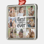 独自の8つのフォトコラージュ最高のパパを作成 メタルオーナメント (左)