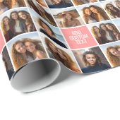 独自の8フォトコラージュのモノグラムをカスタム作成 ラッピングペーパー (ロールコーナー)
