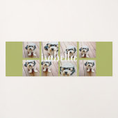 独自の8フォトコラージュ名前をカスタムするピンクを作成 ヨガマット (裏面(横))