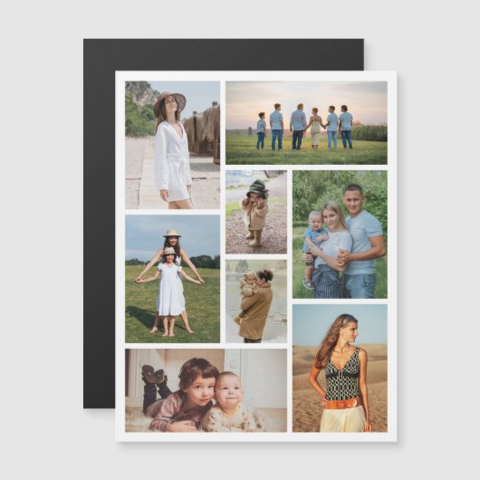 独自の8フォトコラージュ磁気カードの作成 (正面/裏面)