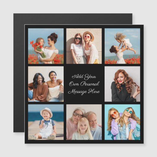 独自の8フォトコラージュ磁気カードの作成 (正面/裏面)