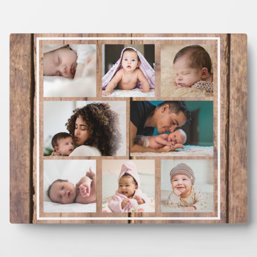 独自の8フォトコラージュBarnwoodを作素朴成 フォトプラーク (正面)