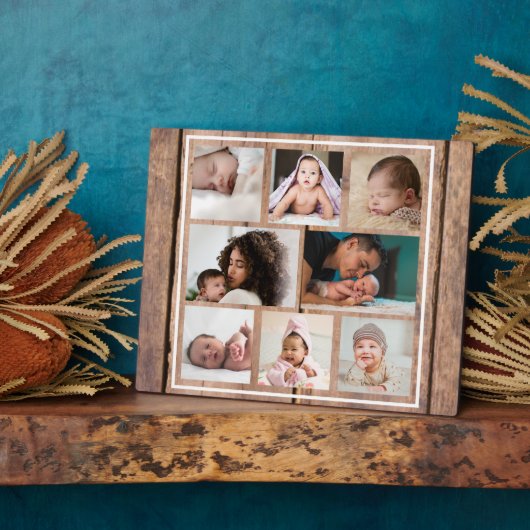 独自の8フォトコラージュBarnwoodを作素朴成 フォトプラーク (側面)