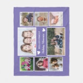 独自の8家族フォトコラージュ紫を作成 フリースブランケット (正面)