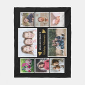 独自の8家族用フォトコラージュブラックの作成 フリースブランケット (正面)