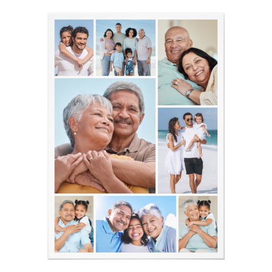 独自の8枚の写真コラージュの写真の拡大を作成 フォトプリント            (正面)