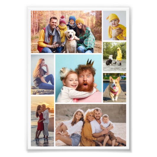 独自の8枚の写真コラージュの写真の拡大を作成 フォトプリント            (正面)