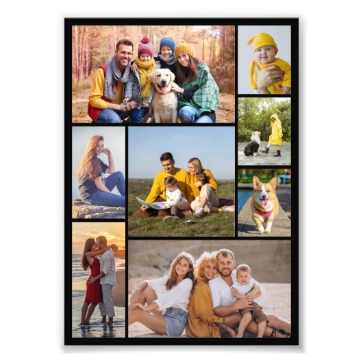 独自の8枚の写真コラージュの写真の拡大を作成 フォトプリント            (正面)