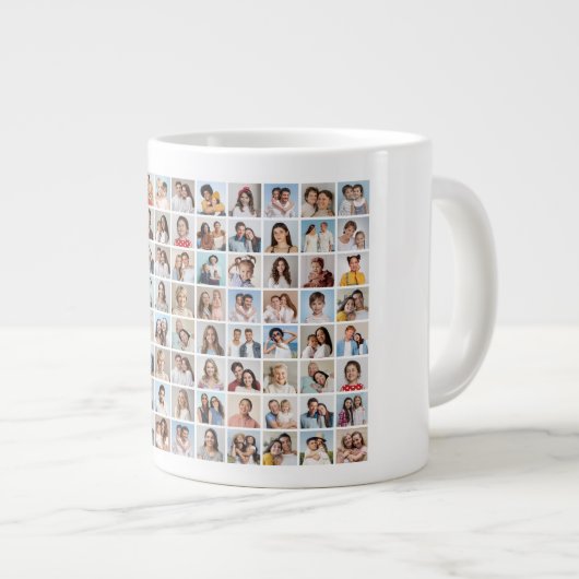 独自の88フォトコラージュを作成 ジャンボコーヒーマグカップ (正面右)