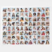 独自の88フォトコラージュを作成 フリースブランケット (正面(横))