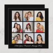 独自の9つのフォトコラージュを作成するあいさつ文を追加 (正面/裏面)